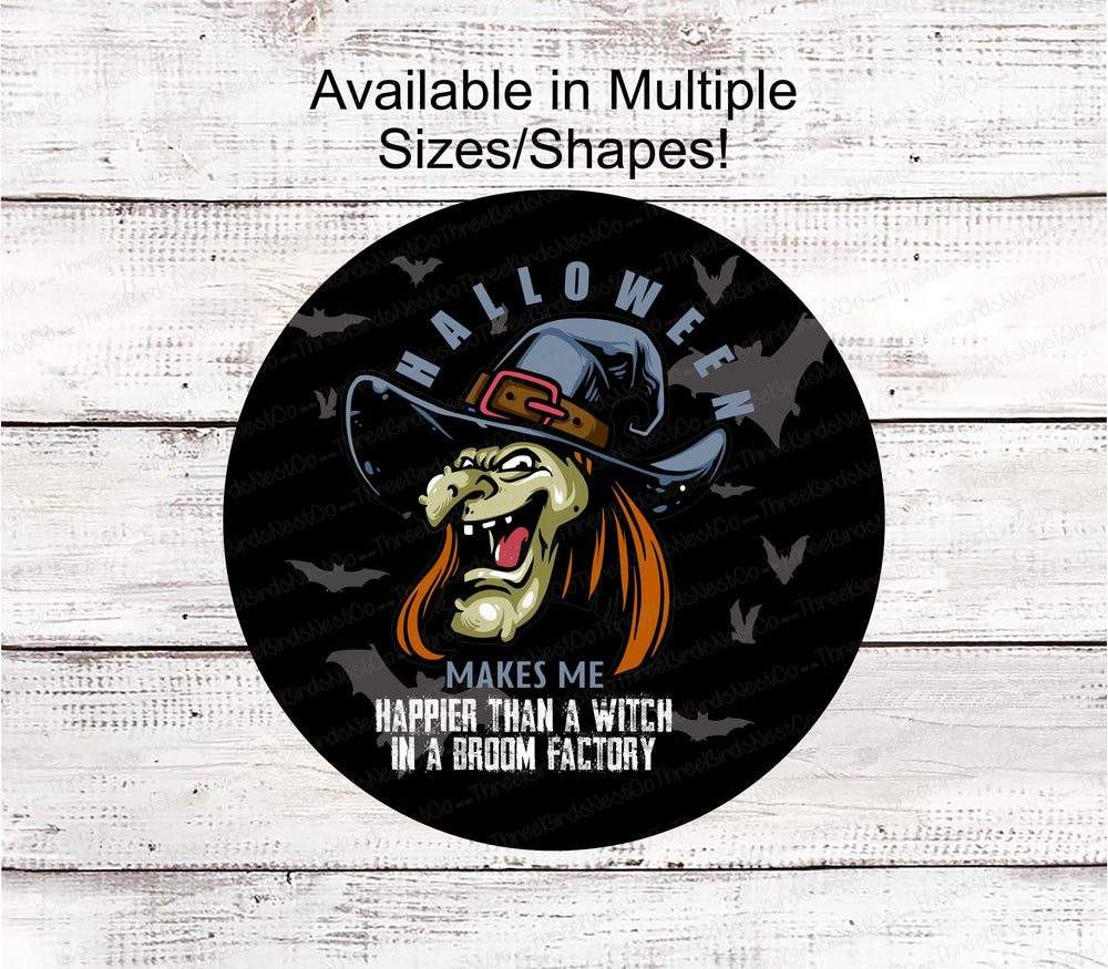 Halloween Wreath Signs - Halloween Witch Sign - Broom Sign - Spooky Sign - Wreath Supplies - Wreath Centers