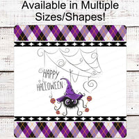 Halloween Signs - Halloween Spider Sign - Halloween Candy - Halloween Wreath Attachments - Happy Halloween - Cute Halloween Decor