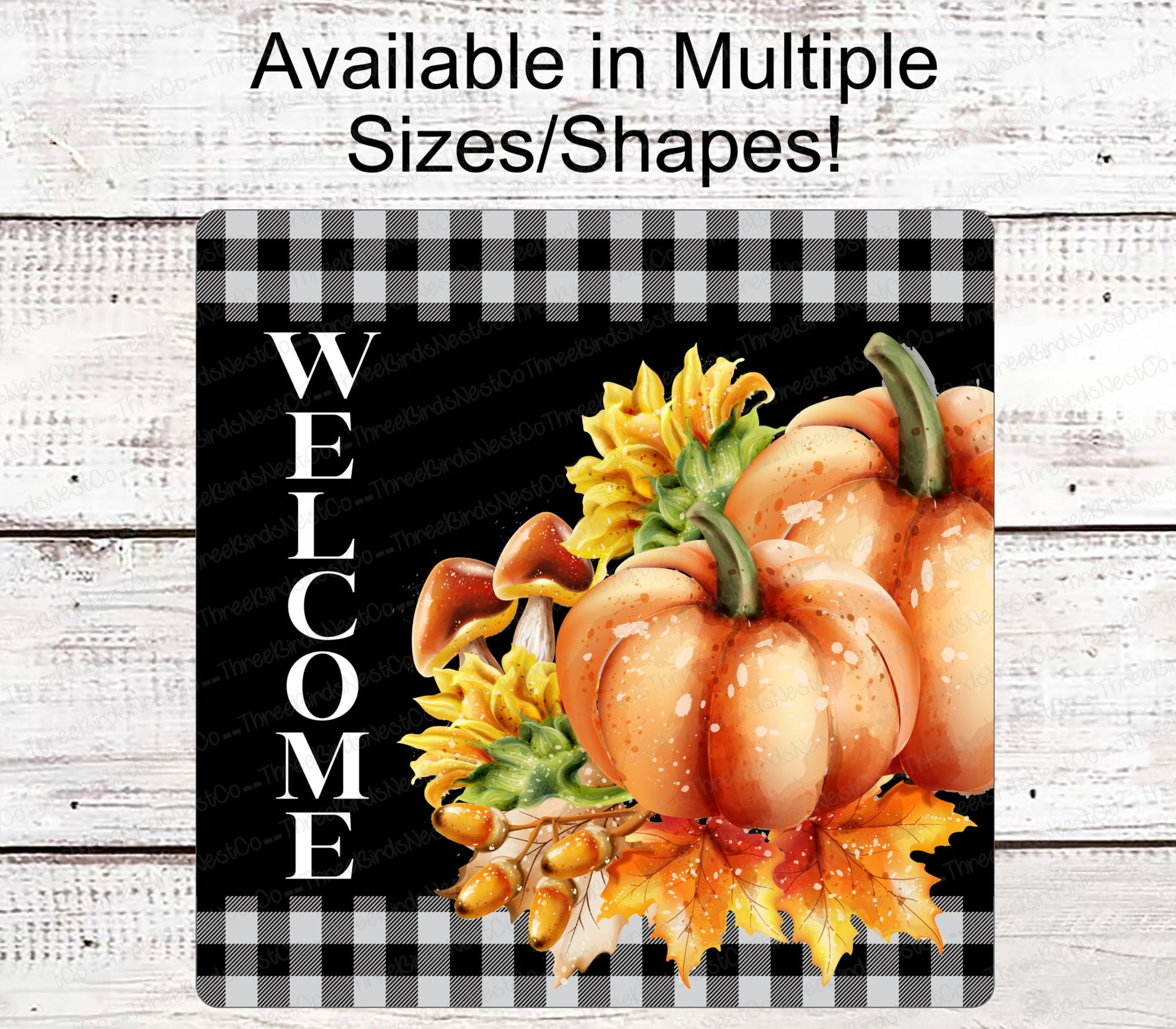 Fall Welcome Sign - Happy Fall Sign - Thankful Sign - Fall Wreath Sign - Pumpkin Sign - Farmhouse Sign - Sunflower Signs