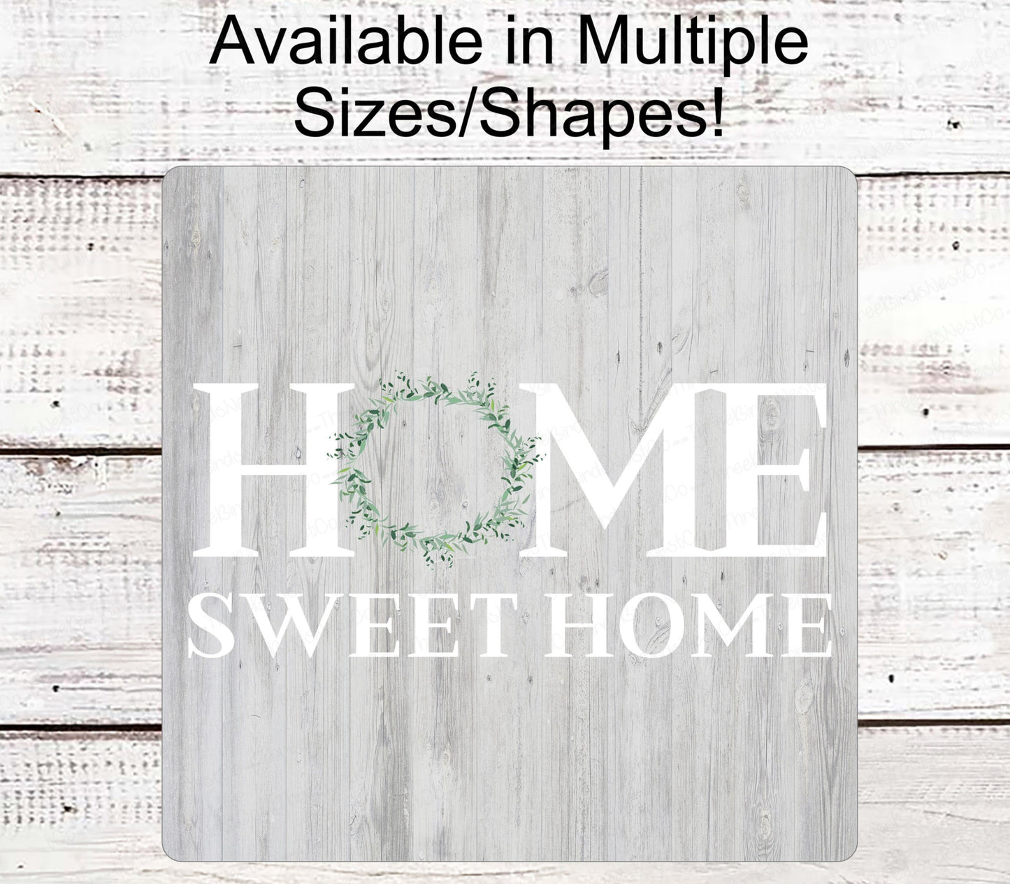 Home Sweet Home Sign - Farmhouse Wreath Sign - Farm Wreaths Signs - Front Door Decor - Wreath Center - Everyday Sign