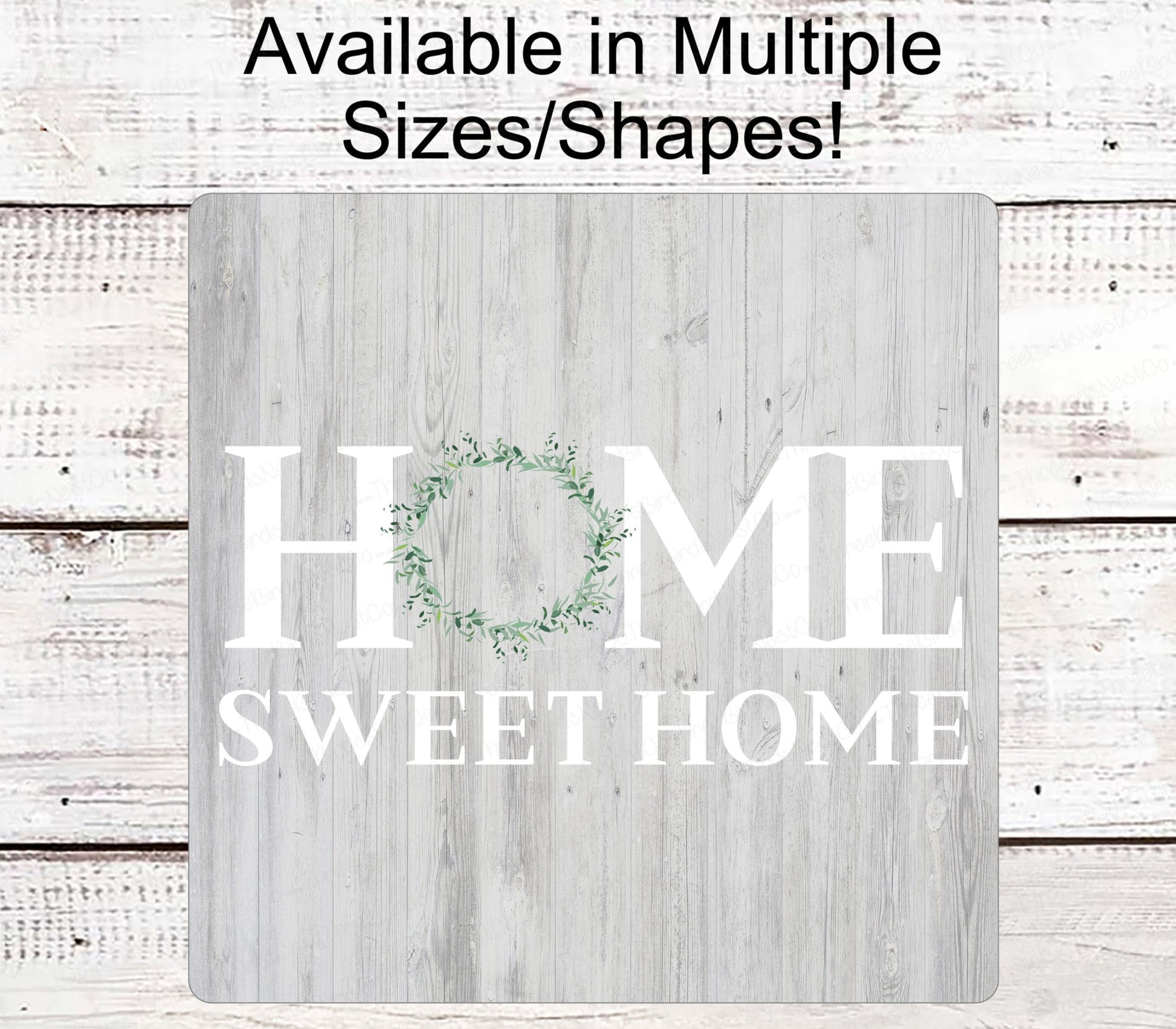 Home Sweet Home Sign - Farmhouse Wreath Sign - Farm Wreaths Signs - Front Door Decor - Wreath Center - Everyday Sign