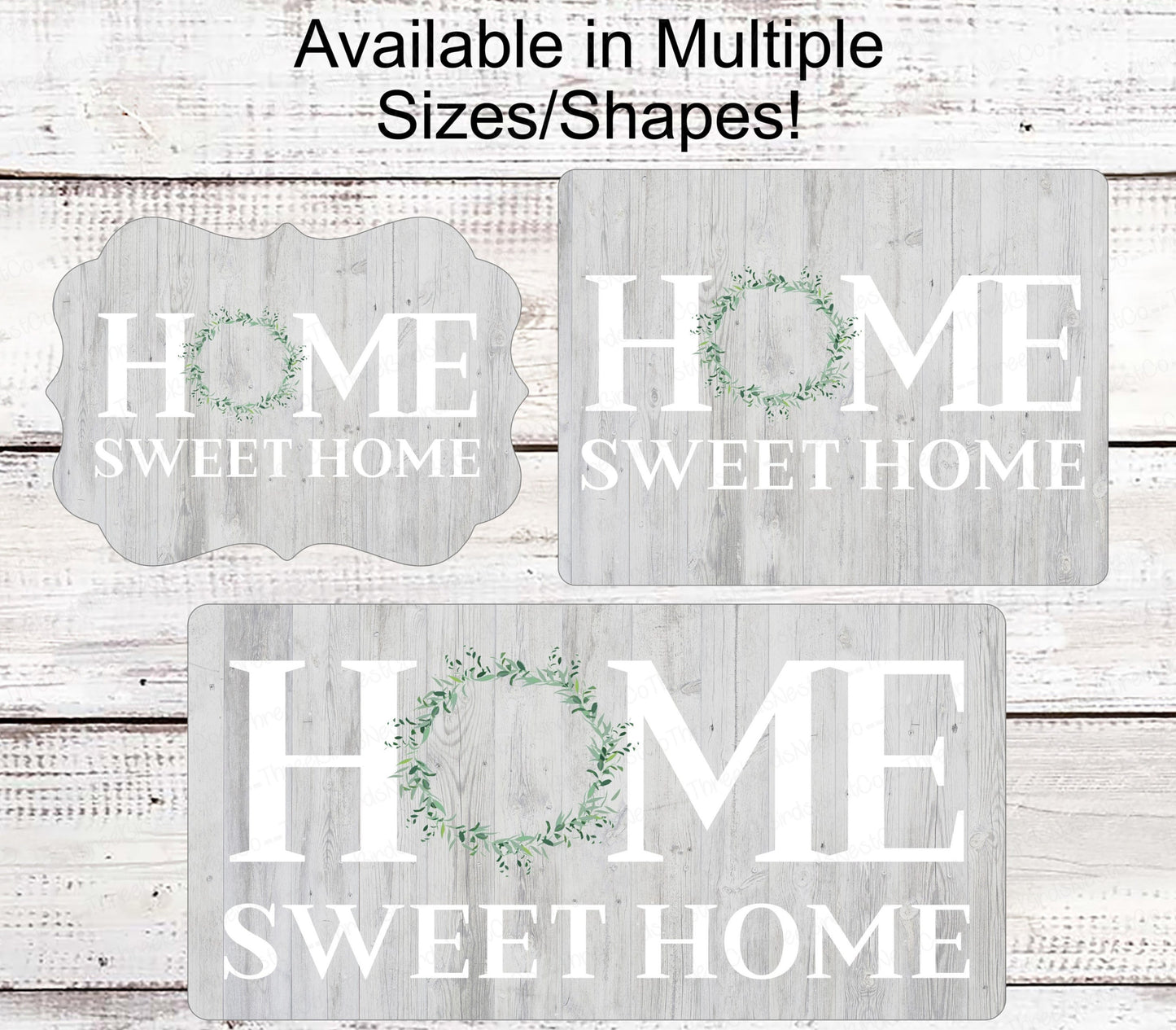 Home Sweet Home Sign - Farmhouse Wreath Sign - Farm Wreaths Signs - Front Door Decor - Wreath Center - Everyday Sign