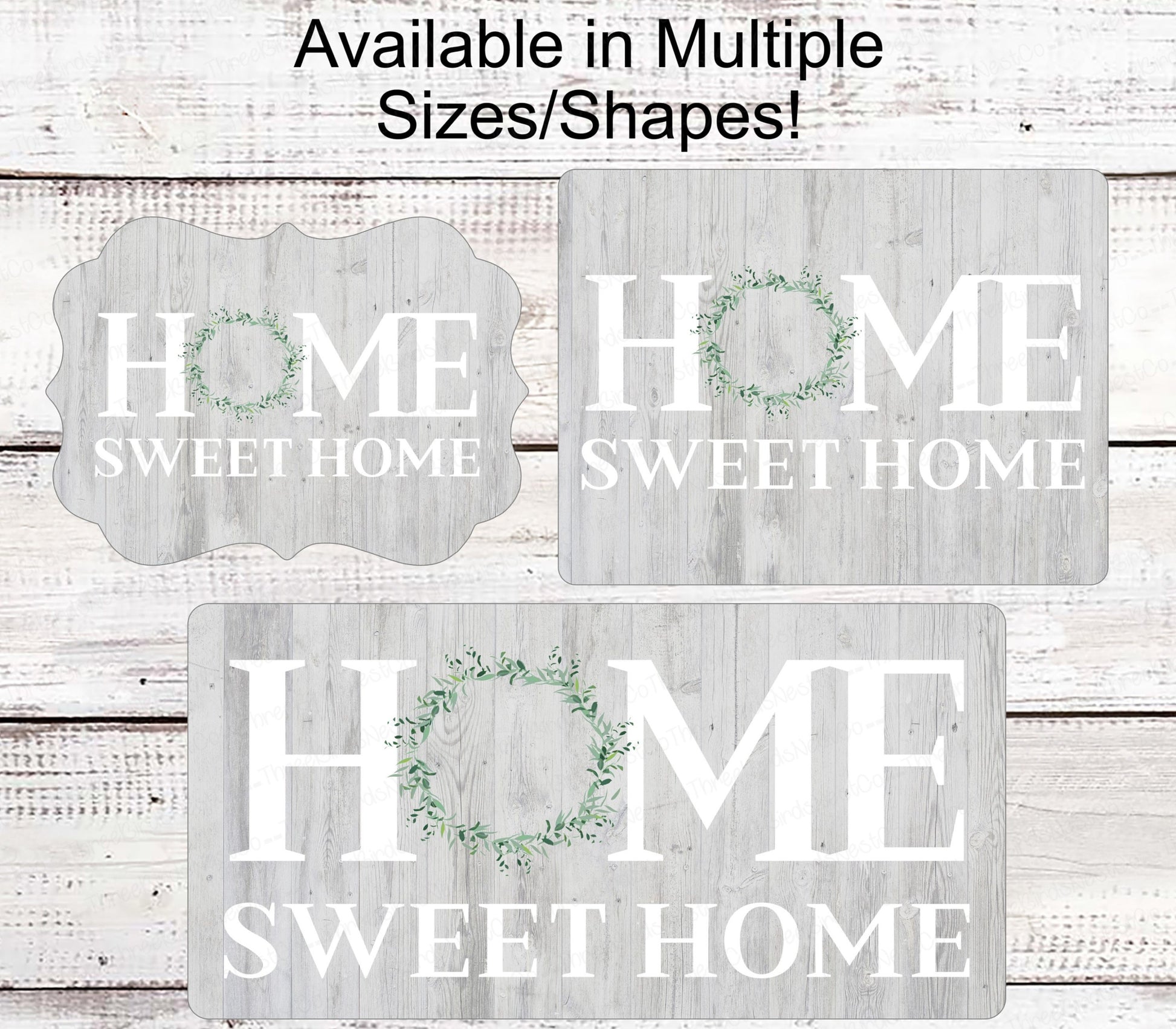 Home Sweet Home Sign - Farmhouse Wreath Sign - Farm Wreaths Signs - Front Door Decor - Wreath Center - Everyday Sign