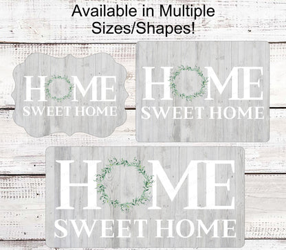 Home Sweet Home Sign - Farmhouse Wreath Sign - Farm Wreaths Signs - Front Door Decor - Wreath Center - Everyday Sign