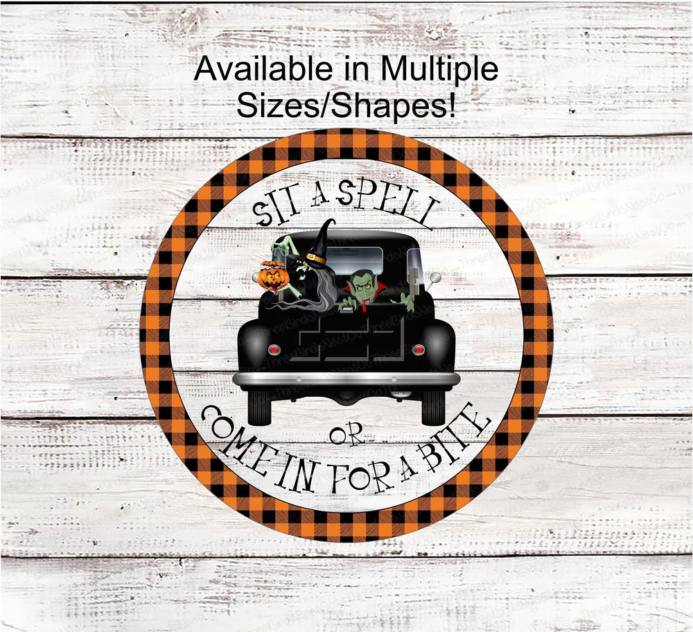 Halloween Signs - Witch Spell Sign - Vampire Sign - Halloween Truck Sign - Halloween Wreath - Cute Halloween Decor - Happy Halloween