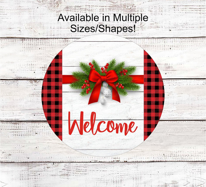 Christmas Wreath Signs - Christmas Welcome Sign - Christmas Holly Sign - Christmas Ornaments Sign - Christmas Garland - Winter Welcome Sign