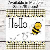 Honeybee Signs - Bee Wreath Signs - Hello Sign - Daisy Sign - Buzzy Bee - Cute as Can Bee - Buffalo Plaid Sign - Wreath Supplies