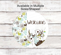 
              Deer Sign - Winter Wreath Sign - Christmas Ornaments Sign - Winter Welcome Sign - Deer Welcome Sign
            