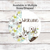 Deer Sign - Winter Wreath Sign - Christmas Ornaments Sign - Winter Welcome Sign - Deer Welcome Sign