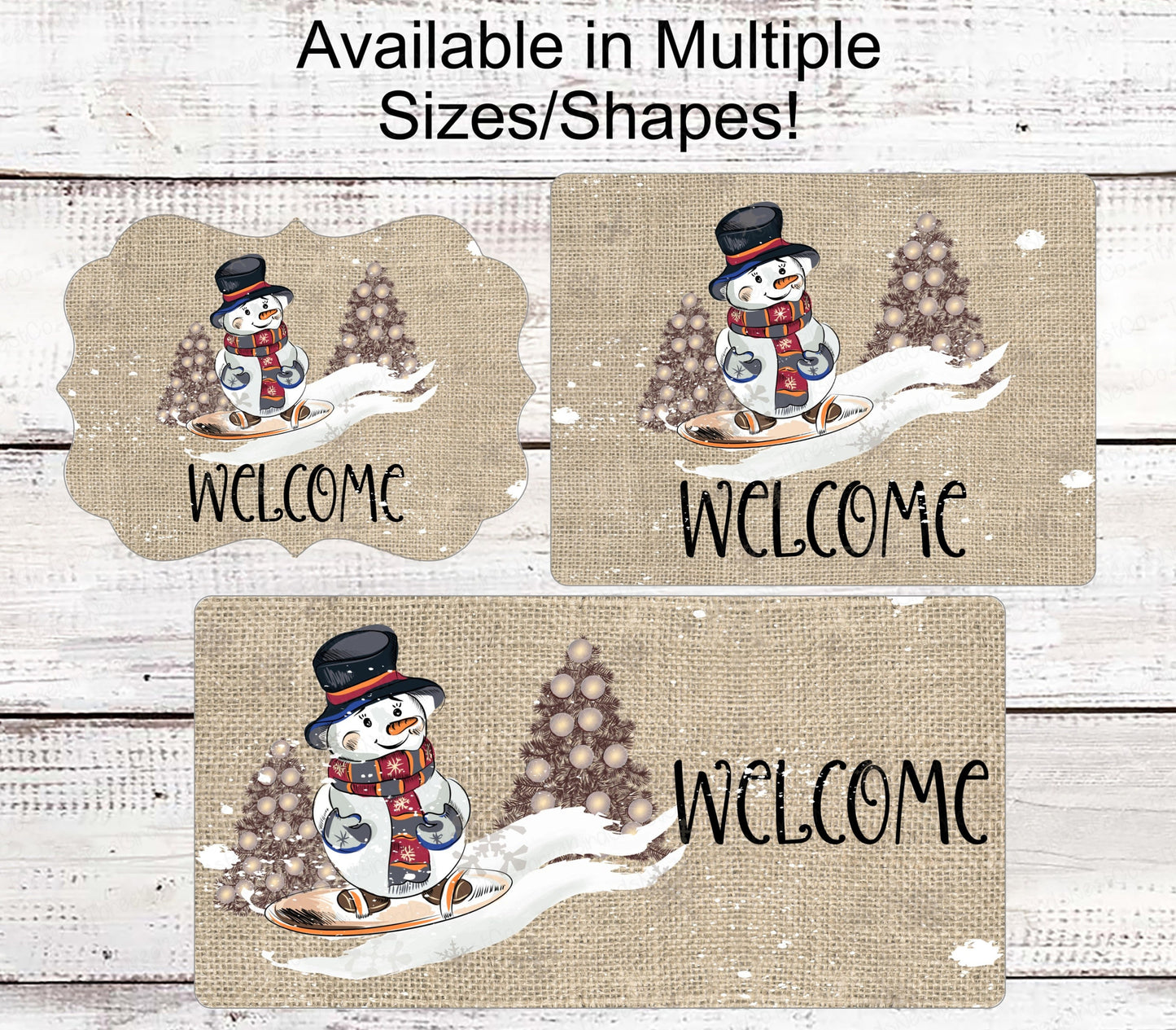 Winter Welcome Sign - Snowflakes Sign - Snowboarding Sign - Snow Place Like Home - Burlap Wreath