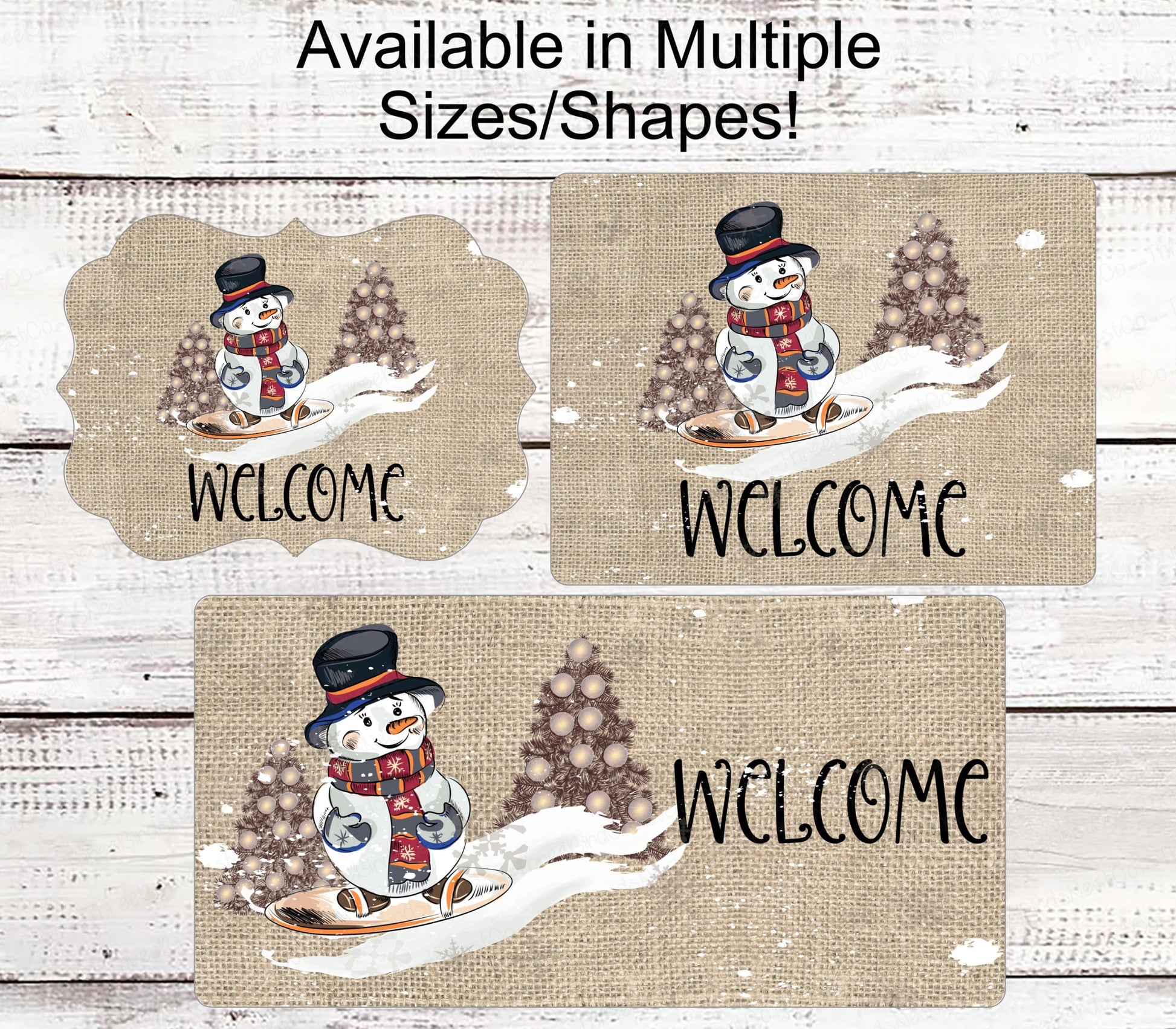 Winter Welcome Sign - Snowflakes Sign - Snowboarding Sign - Snow Place Like Home - Burlap Wreath