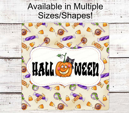Halloween Home Sign - Black Cat Sign - Halloween Wreath Sign - Happy Halloween Sign - Jack O Lantern