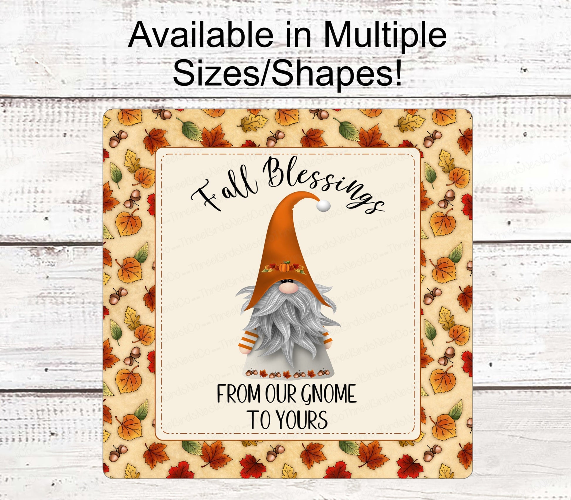 Fall Blessings Sign - Fall Gnome - Gnome Sign - Fall Leaves Sign - Gnome Sweet Gnome - Hello Autumn Sign