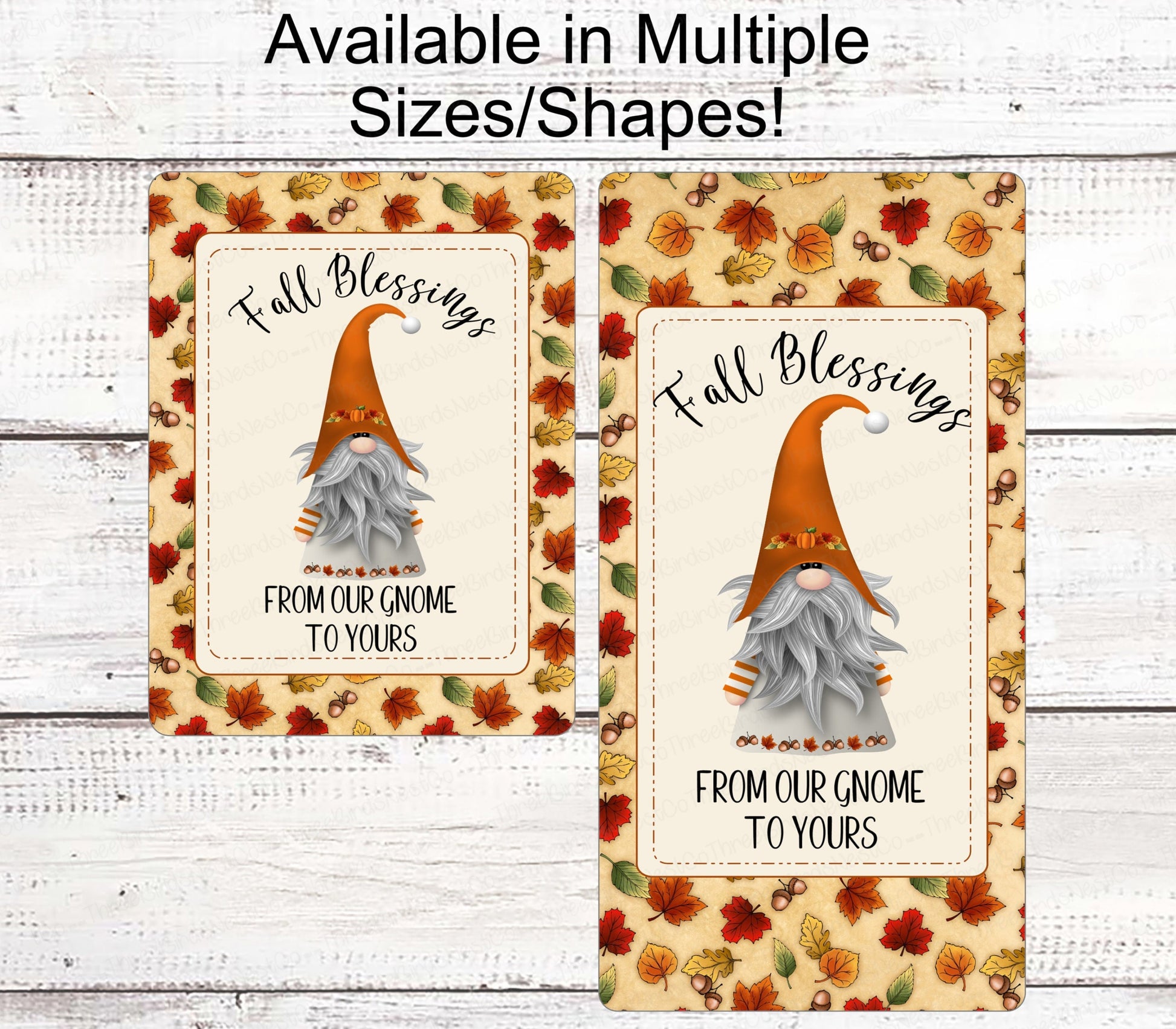 Fall Blessings Sign - Fall Gnome - Gnome Sign - Fall Leaves Sign - Gnome Sweet Gnome - Hello Autumn Sign