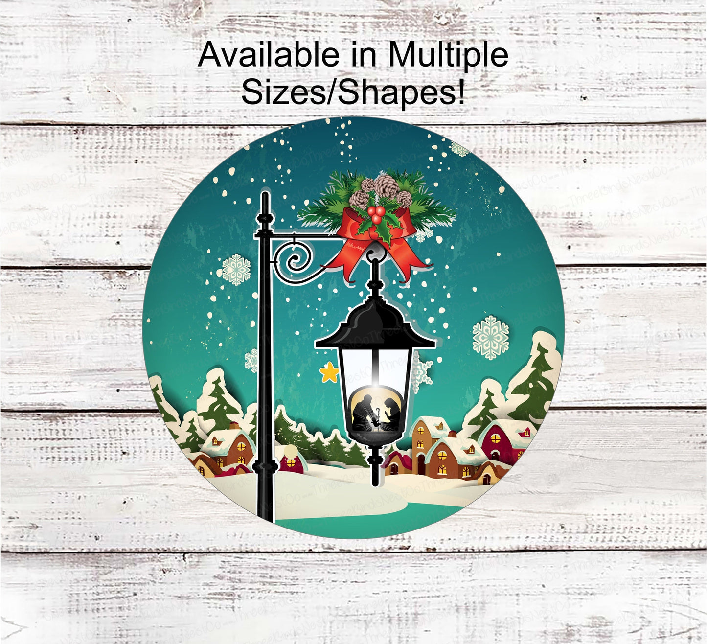 Christmas Wreath Signs - Nativity Sign - Lantern Sign - Jesus Sign - Jesus is the Reason - Religious Sign - Christian Sign