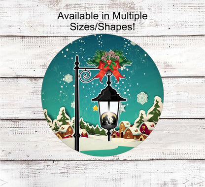 Christmas Wreath Signs - Nativity Sign - Lantern Sign - Jesus Sign - Jesus is the Reason - Religious Sign - Christian Sign