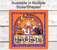 
              Halloween Wreath Signs - Hocus Pocus Sign - Black Cat Sign - Ghost Sign - Spooky Sign - Jack O Lantern Sign
            