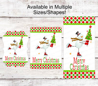 
              Snowman Sign - Ice Skating Sign - Merry Christmas Sign - Christmas Ornaments Sign - Christmas Tree Sign
            