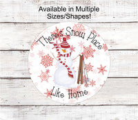 
              Winter Welcome Sign - Snow Place Like Home - Snowman Sign - Welcome Wreath Sign - Winter Signs - Snowflakes Sign
            