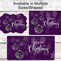 Christmas Wreath Signs - Christmas Signs - Purple Christmas Sign - Christmas Ornaments - Christmas Ornaments Signs - Purple Christmas Decor