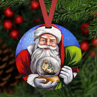 Christmas Ornament - Nativity Ornament - Jesus is the Reason - Santa Claus Ornament - Double Sided Ornament - Metal Ornament - ORN16