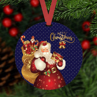 Christmas Ornament - Vintage Christmas Ornament - Vintage Santa - Double Sided Ornament - Metal Ornament - ORN18