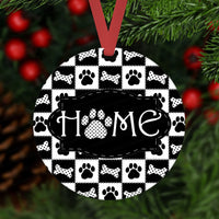 Christmas Ornament - Dog Ornament - Paw Print Ornament - Home Ornament - Double Sided Ornament - Metal Ornament - ORN22