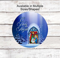 
              O Holy Night Sign - Christmas Wreath Signs - Nativity Sign - Stained Glass Sign - Jesus is the Reason - Religious Sign - Christian Sign
            