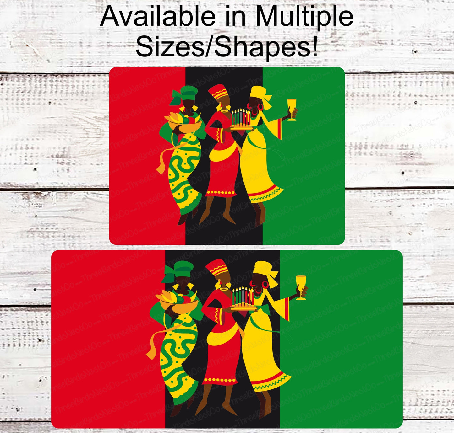 Kwanzaa Sign - African American Art - African Heritage - Black Christmas - Black Woman Art - Christmas Wreath Signs