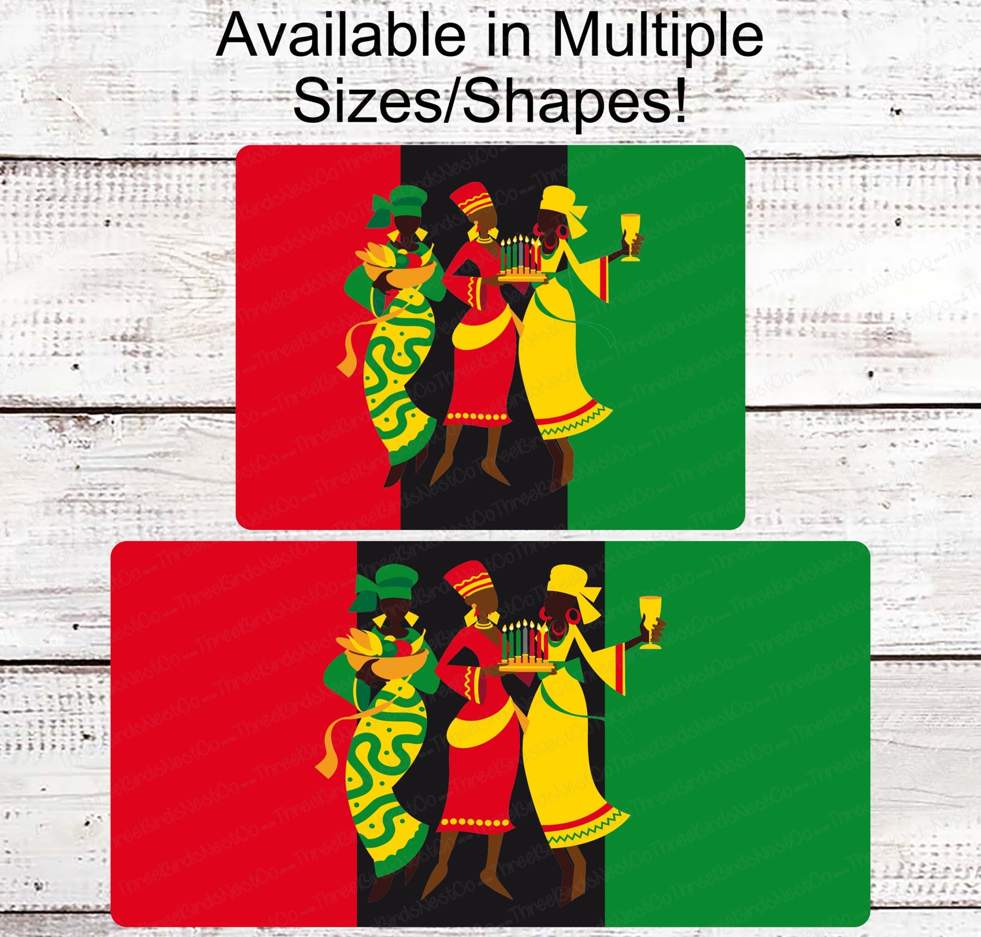 Kwanzaa Sign - African American Art - African Heritage - Black Christmas - Black Woman Art - Christmas Wreath Signs