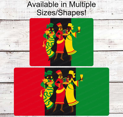 Kwanzaa Sign - African American Art - African Heritage - Black Christmas - Black Woman Art - Christmas Wreath Signs