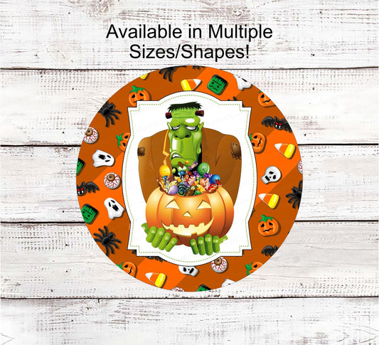 Halloween Signs - Halloween Monster - Halloween Frankenstein - Halloween Candy - Jack O Lantern Sign - Candy Corn Sign