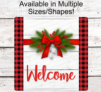 
              Christmas Wreath Signs - Christmas Welcome Sign - Christmas Holly Sign - Christmas Ornaments Sign - Christmas Garland - Winter Welcome Sign
            