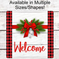 Christmas Wreath Signs - Christmas Welcome Sign - Christmas Holly Sign - Christmas Ornaments Sign - Christmas Garland - Winter Welcome Sign