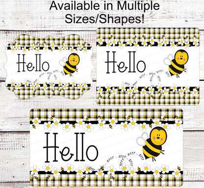 Honeybee Signs - Bee Wreath Signs - Hello Sign - Daisy Sign - Buzzy Bee - Cute as Can Bee - Buffalo Plaid Sign - Wreath Supplies