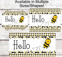 
              Honeybee Signs - Bee Wreath Signs - Hello Sign - Daisy Sign - Buzzy Bee - Cute as Can Bee - Buffalo Plaid Sign - Wreath Supplies
            