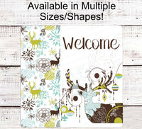 
              Deer Sign - Winter Wreath Sign - Christmas Ornaments Sign - Winter Welcome Sign - Deer Welcome Sign
            