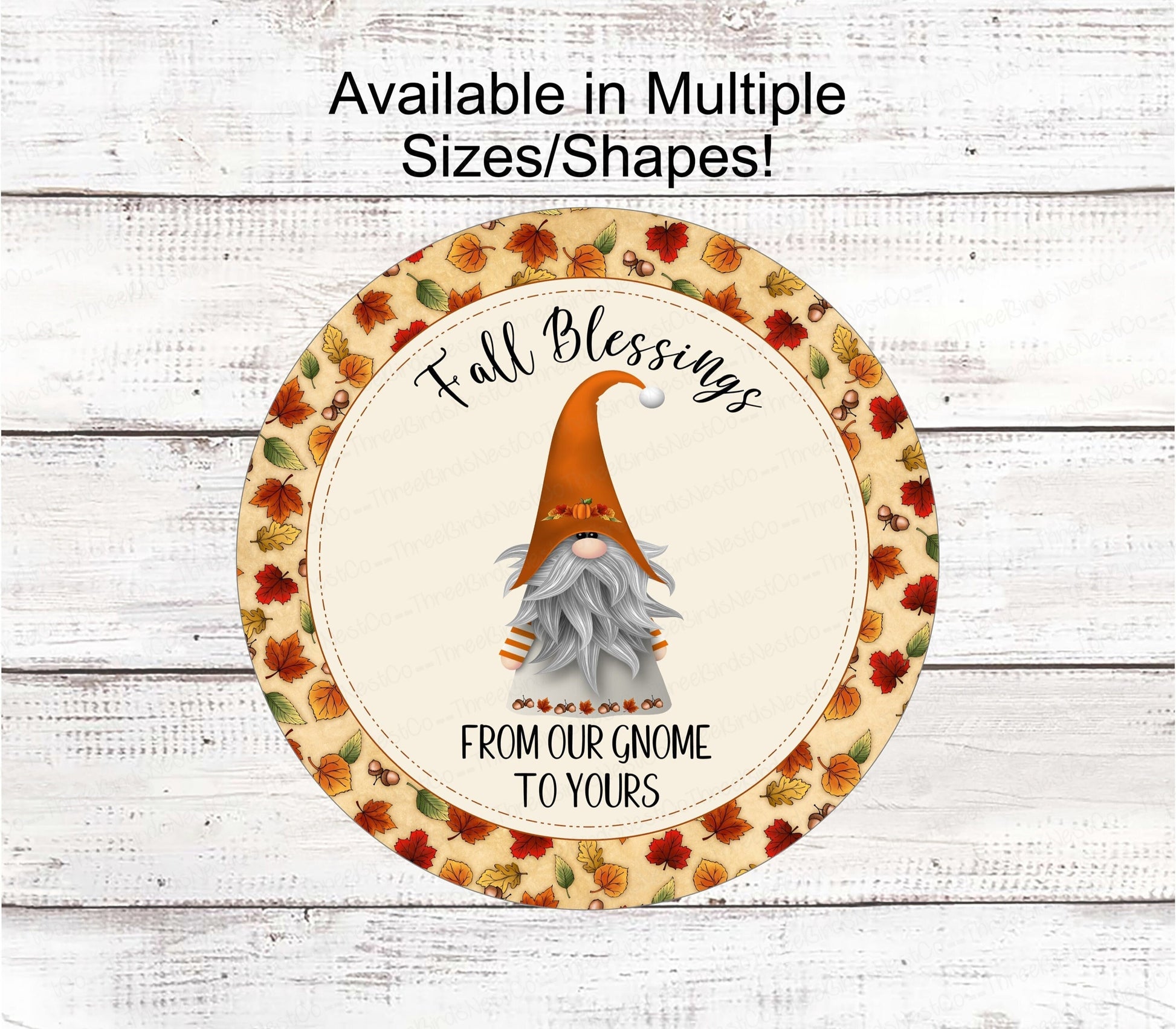Fall Blessings Sign - Fall Gnome - Gnome Sign - Fall Leaves Sign - Gnome Sweet Gnome - Hello Autumn Sign