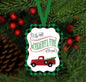 Most Wonderful Time of the Year - Red Truck Ornament - Buffalo Plaid Ornament - Double Sided Ornament - Metal Ornament - ORN60
