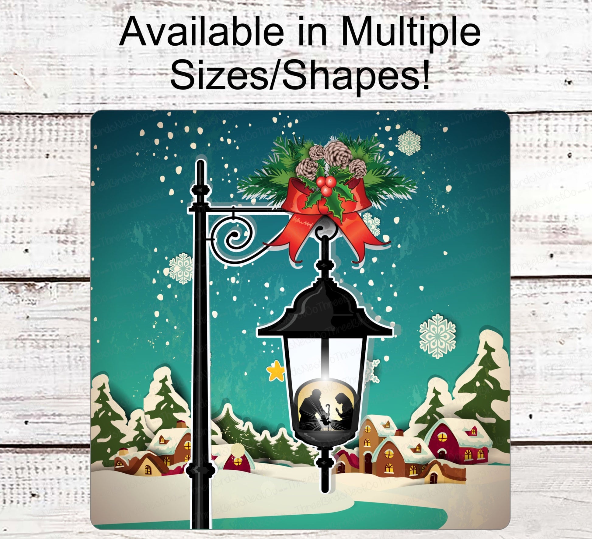 Christmas Wreath Signs - Nativity Sign - Lantern Sign - Jesus Sign - Jesus is the Reason - Religious Sign - Christian Sign