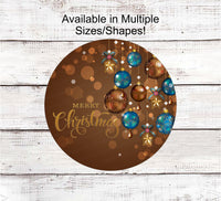 
              Christmas Wreath Signs - Blue Christmas Sign - Merry Christmas Sign - Christmas Ornaments - Wreath Centers - Wreath Supplies
            