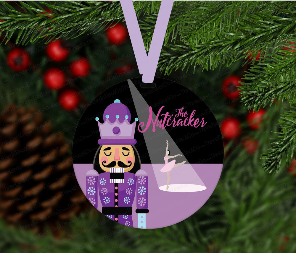 Nutcracker Ballet Ornament - Ballerina Silhouette - Christmas Ornament - Double Sided Ornament - Metal Ornament- ORN76