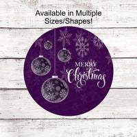 Christmas Wreath Signs - Christmas Signs - Purple Christmas Sign - Christmas Ornaments - Christmas Ornaments Signs - Purple Christmas Decor
