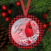 Christmas Ornament - Memorial Ornament - Cardinal Ornament - Winter Cardinal - Double Sided Ornament - Metal Ornament - ORN13