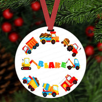 Christmas Ornament - Childrens Ornament - Boys Ornament - Personalized Ornament - Double Sided Ornament - Metal Ornament - ORN12