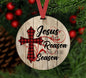 Christmas Ornament - Jesus is the Reason - Christmas Begins with Christ - Religious Ornament - Double Sided Ornament - Metal Ornament- ORN5
