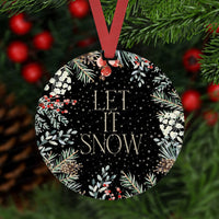 Christmas Ornament - Let it Snow Ornament - Snowflake Ornament - Merry Christmas Ornament - Double Sided Ornament - Metal Ornament - ORN20