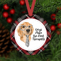 Christmas Ornament - Dog Ornament - Pet Ornament - Golden Retriever Ornament - Double Sided Ornament - Metal Ornament - ORN23
