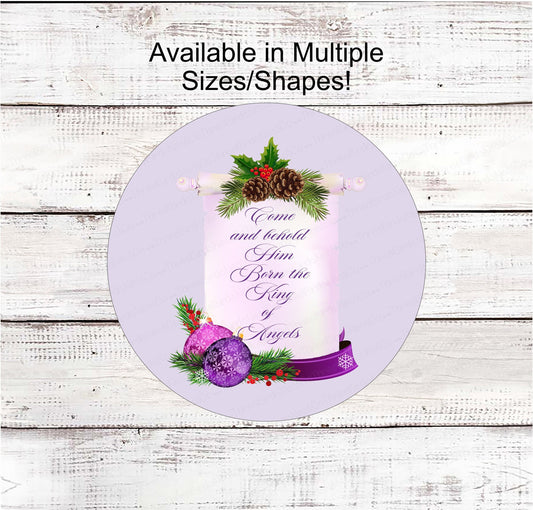 Christmas Wreath Signs - O Come All Ye Faithful - Jesus Sign - Jesus is the Reason - Purple Christmas - Religious Sign - Christian Sign