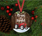 Farmhouse Ornament - Red Tractor Ornament - Merry and Bright Ornament - Double Sided Ornament - Metal Ornament - ORN61